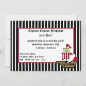 Invitation Navire pirate Anniversaire Voyage Red Stripe (Dos)