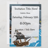 Invitation Navire Pirate dans la Tempête (Dos)