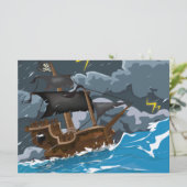Invitation Navire Pirate dans la Tempête (Debout devant)