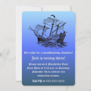 Invitation Navire pirate pour les 30 ans du capitaine - Mer b