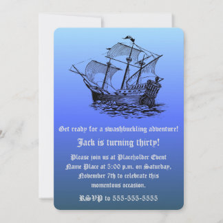 Invitation Navire pirate pour les 30 ans du capitaine - Mer b