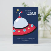 Invitation Navire spatial de cette Valentines de l'école mond (Debout devant)