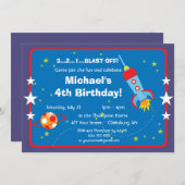 Invitation Navire spatial personnalisé (Devant / Derrière)