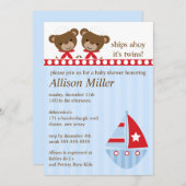 Invitation Navires Ahoy C'est le Baby shower de TWIN (Devant / Derrière)