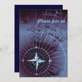 Invitation Navires Nautiques Compass De Minuit (Devant / Derrière)