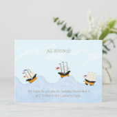 Invitation Navires sur la mer démontée Personnalisé (Debout devant)