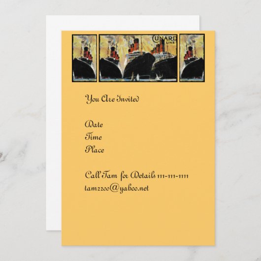 Invitation Navires Titanic à Port 1912 (Devant / Derrière)