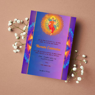 Invitation Navratri Durga Puja Célébration Chakra Mandala