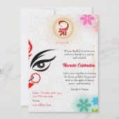 Invitation Navratri Durga Puja Célébration Florale (Devant)