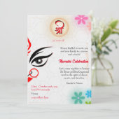 Invitation Navratri Durga Puja Célébration Florale (Debout devant)