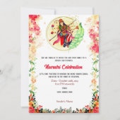 Invitation Navratri Durga Puja Célébration Florale (Devant)