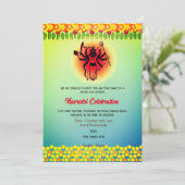 Invitation Navratri Durga Puja Célébration Florale (Debout devant)