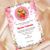 Invitation Navratri Durga Puja Célébration Florale