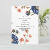 Invitation Navy and Burnt Orange Floral Wedding Shower (Debout devant)