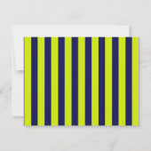 Invitation Navy and Lime Striped Back Wavy Frame Note Card (Dos)
