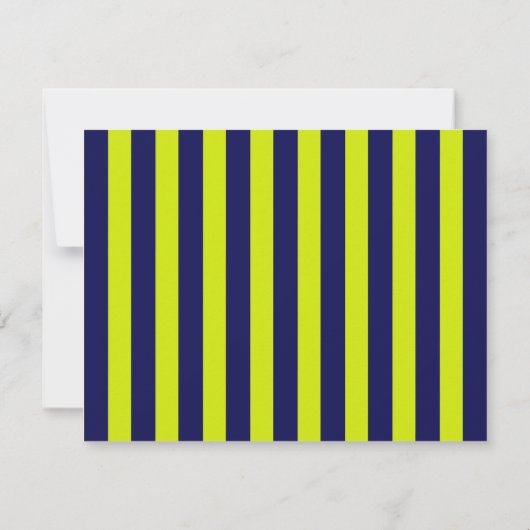 Invitation Navy and Lime Striped Wavy Frame Note Card (Dos)