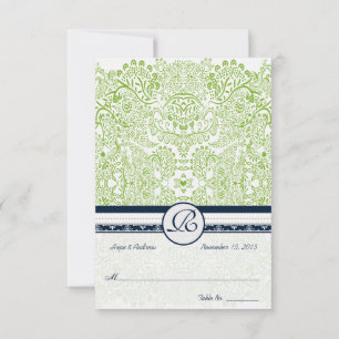 Invitation Navy Apple Green do-it-yourself Pliage Tente Plaqu