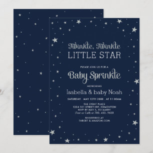 Invitation Navy & Argent Baptême Bébé Une Petite Étoile Bri