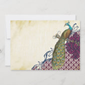 Invitation Navy & Berry Berry Elegant Damask Peacock Mariage (Dos)