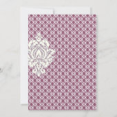 Invitation Navy & Berry Berry Elegant Damask Peacock Mariage (Dos)