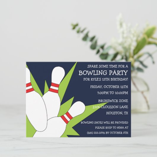 Invitation Navy Blue 7-10 Split Bowling (Debout devant)