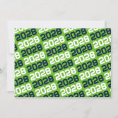 Invitation Navy Blue & Action Green 3 Photo Graduation (Dos)