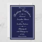 Invitation Navy Blue All In One E-mail site RSVP Mariage (Devant)