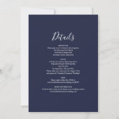 Invitation Navy Blue All In One Simple Script Mariage (Dos)