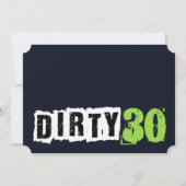 Invitation Navy Blue and Green Dirty 30e anniversaire (Devant)