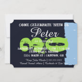 Invitation Navy Blue and Green Dirty 30e anniversaire (Dos)