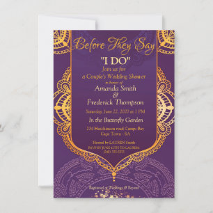 Invitation Navy Blue and or Violet with Gold Mandalas