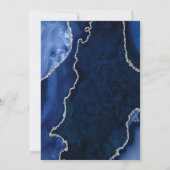 Invitation Navy Blue and Silver Agate Marble Wedding (Dos)