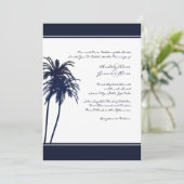 Invitation Navy Blue and White Tropical Palms (Debout devant)