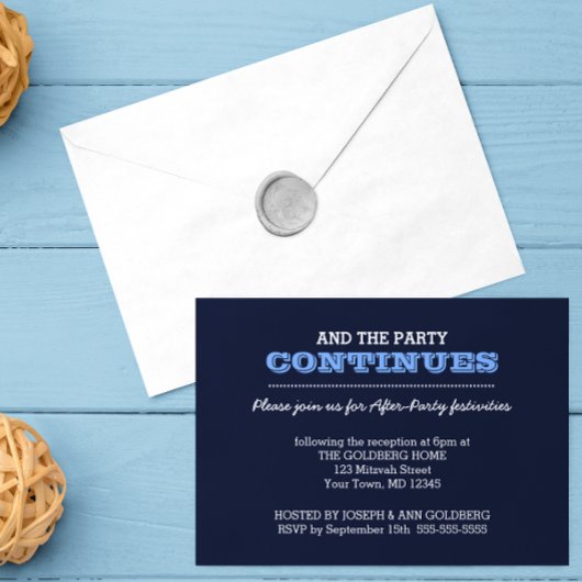 Invitation Navy Blue après l'invitation de la fête