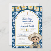 Invitation Navy Blue Arch Cielito Lindo Baptism 1st Birthday (Devant)