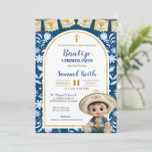 Invitation Navy Blue Arch Cielito Lindo Baptism 1st Birthday (Debout devant)