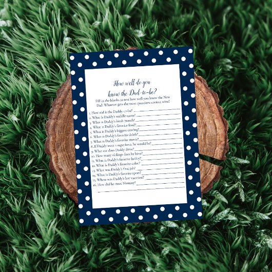 Invitation Navy Blue Baby Bow Qui Connaît Papa Meilleur Jeu D