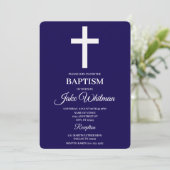 Invitation Navy blue Baptism (Debout devant)
