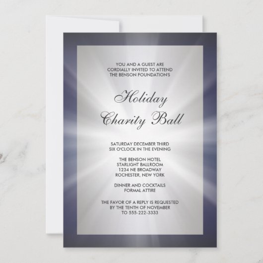 Invitation Navy Blue Black Corporate Event Party (Devant)