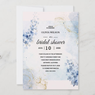 Invitation Navy Blue Burgundy Gold Pink Bridal Shower