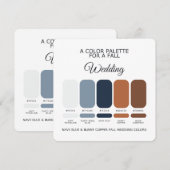 Invitation Navy Blue Burnt Copper Fall Wedding Palette Card (Devant / Derrière)