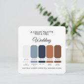 Invitation Navy Blue Burnt Copper Fall Wedding Palette Card (Debout devant)