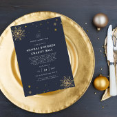 Invitation Navy Blue Company Fête de Noël Événement Collecte 