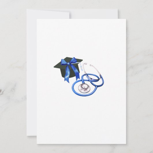 Invitation Navy Blue Coquette Nurse Graduation (Dos)