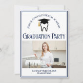 Invitation Navy Blue Dental School Photo Party (Devant)