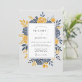 Invitation Navy Blue Dignified Autumnal Wedding (Debout devant)