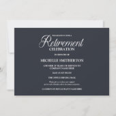 Invitation Navy Blue Elegant Simple Retirement Party (Devant)