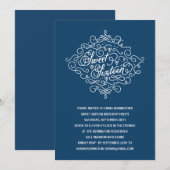 Invitation Navy Blue Elegant Sweet 16 Anniversaire (Devant / Derrière)