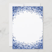 Invitation Navy Blue Glitter Border White Christmas Party (Dos)