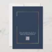 Invitation Navy Blue Gold Border Minimal Elegant Wedding (Dos)